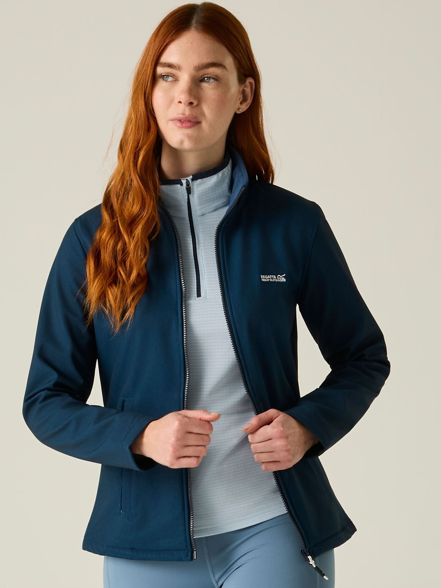 Regatta (14 Uk, Navy) Womens Connie V Stretch Soft Shell Outdoor Walking Jacket - Image 11