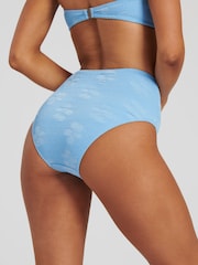South Beach Blue Crinkle Daisy Bandeau Bikini Set - Image 2 of 5