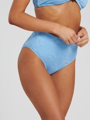 South Beach Blue Crinkle Daisy Bandeau Bikini Set - Image 5 of 5
