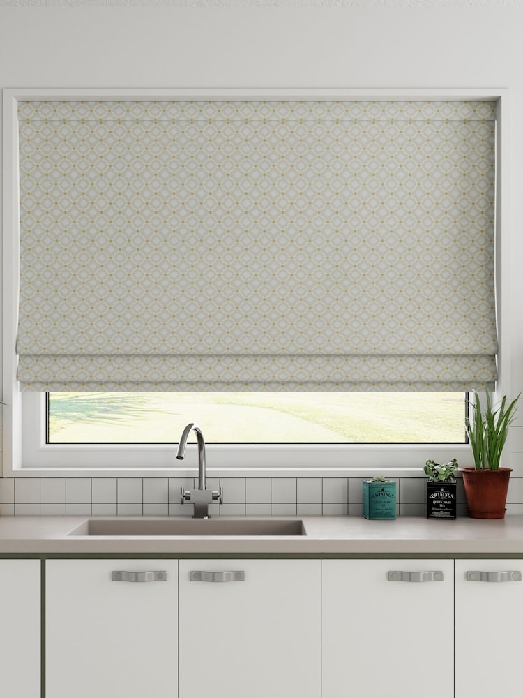 Grey Natural Country Geo Jacquard Made To Measure Roman Blind - Image 1 of 5
