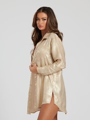 South Beach Gold Metallic Foil Beach Shirt - Image 3 of 6