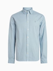 AllSaints Blue Hawthorne Long Sleeved Shirt - Image 4 of 4