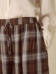Monsoon Brown Maya Check Print Balloon Trousers - Image 2 of 4