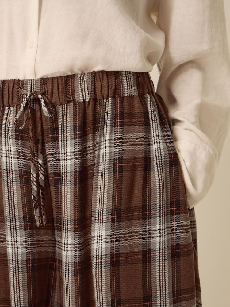 Monsoon Brown Maya Check Print Balloon Trousers - Image 2 of 4 Monsoon Brown Maya Check Print Balloon Trousers - Image 2 of 4