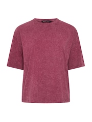 Yours Curve Red Limited Acid Wash Seam Detail Co-Ord Top - Image 5 of 6