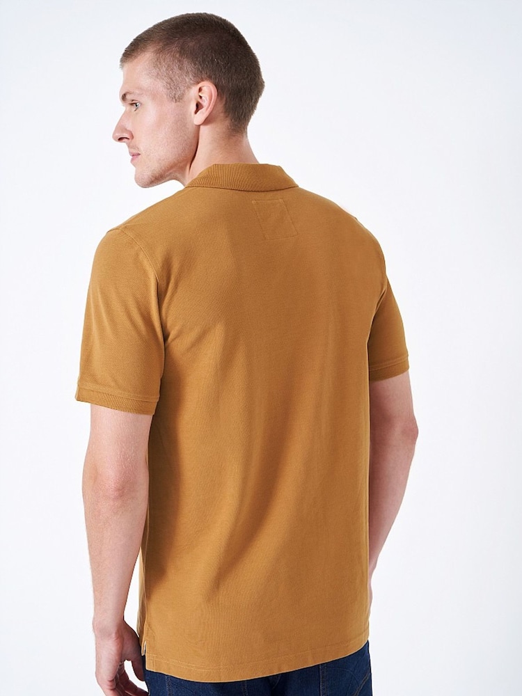 Crew Clothing Yellow Plain 100% Cotton Classic Polo Shirt - Image 2 of 5