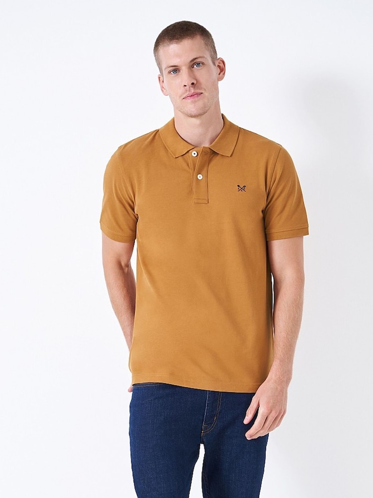 Crew Clothing Yellow Plain 100% Cotton Classic Polo Shirt - Image 5 of 5
