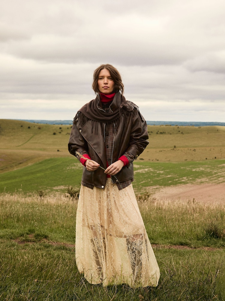 Monsoon Brown Grace Faux Leather Bomber Jacket - Image 5 of 5