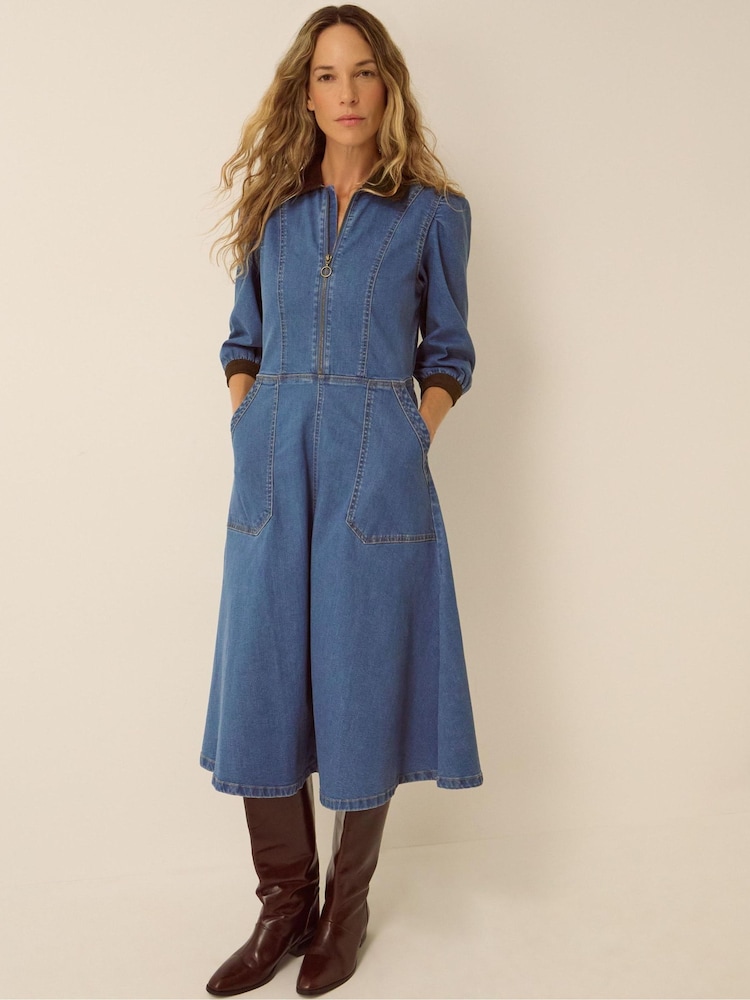 Rochie midi din denim Monsoon Poppy - Imaginea 1 din 4