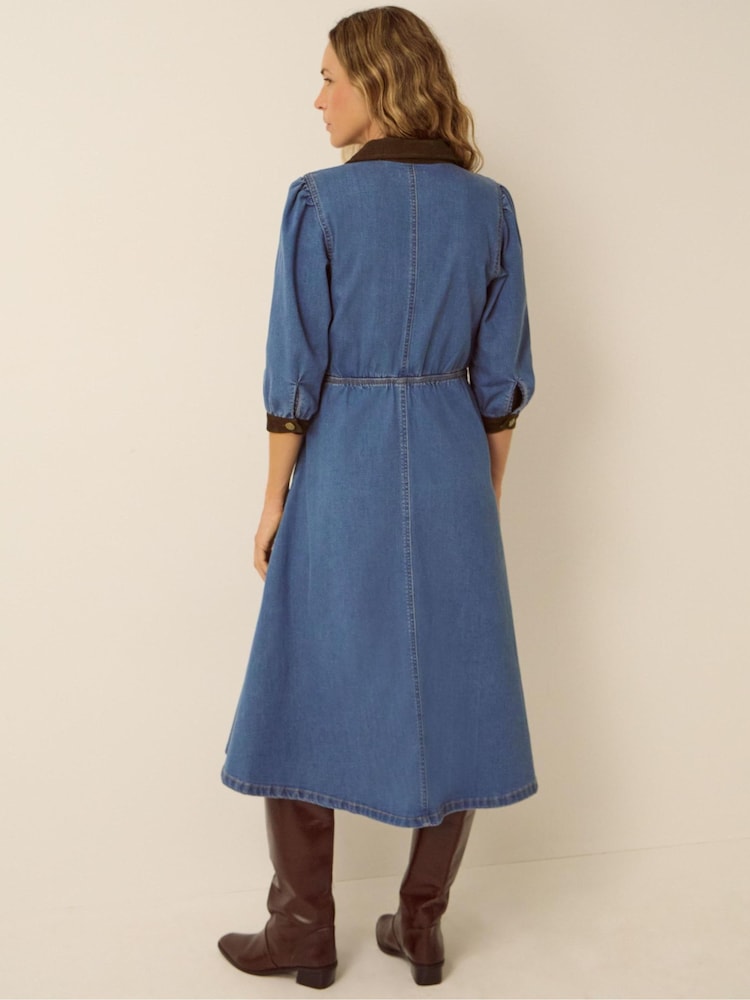 Rochie midi din denim Monsoon Poppy - Imaginea 2 din 4