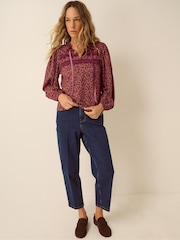 Monsoon Red Sophie Floral Print Jersey Top - Image 2 of 6
