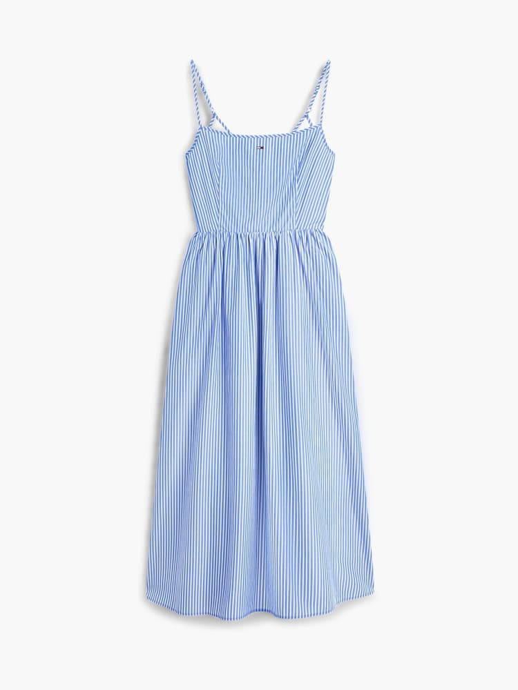 Tommy Jeans Blue Crinkle Poplin Strap Maxi Dress - Image 5 of 5 Tommy Jeans Blue Crinkle Poplin Strap Maxi Dress - Image 5 of 5