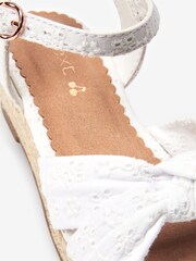 White Broderie Knot Standard Fit (F) Wedge Sandals - Image 4 of 4