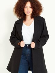 Evans Black Belted Coat - Image 1 of 3