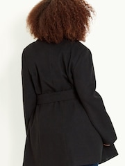 Evans Black Belted Coat - Image 2 of 3