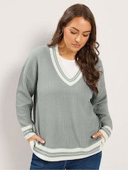 Szary - Dzianinowy sweter Yours Curve Tennis - Obraz 2 z 6