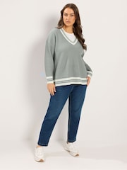 Szary - Dzianinowy sweter Yours Curve Tennis - Obraz 3 z 6