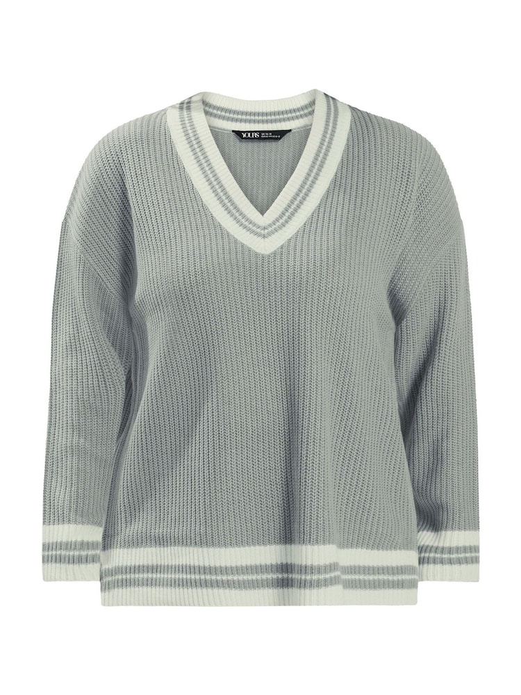 Szary - Dzianinowy sweter Yours Curve Tennis - Obraz 6 z 6 Szary - Dzianinowy sweter Yours Curve Tennis - Obraz 6 z 6