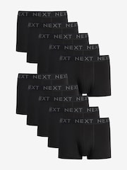 Black 10 pack Cotton Rich Blend Hipsters Boxers - Image 1 of 4