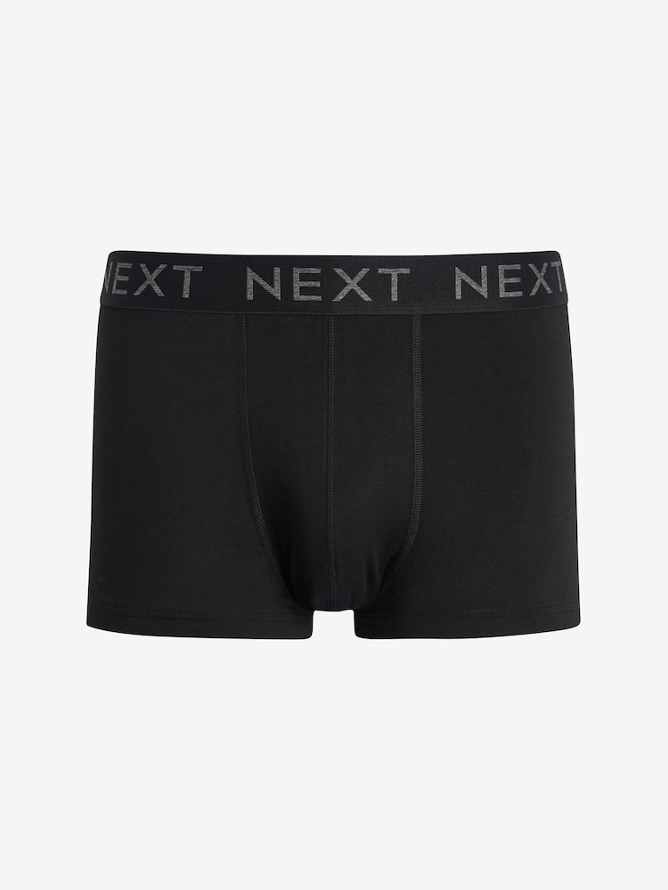 Black 10 pack Cotton Rich Blend Hipsters Boxers - Image 2 of 4