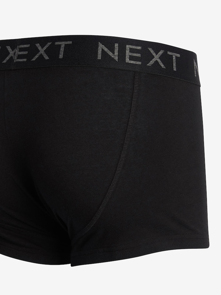 Black 10 pack Cotton Rich Blend Hipsters Boxers - Image 3 of 4