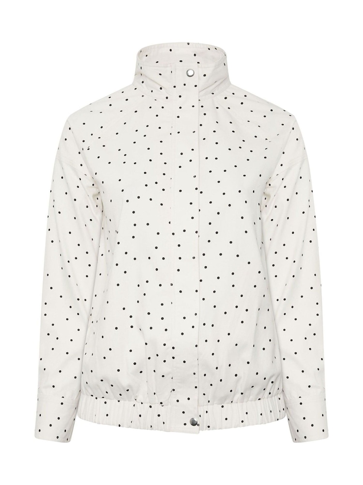 Yours Curve White Funnel Neck Twill Bomber Jacket - Image 6 of 6 Yours Curve White Funnel Neck Twill Bomber Jacket - Image 6 of 6