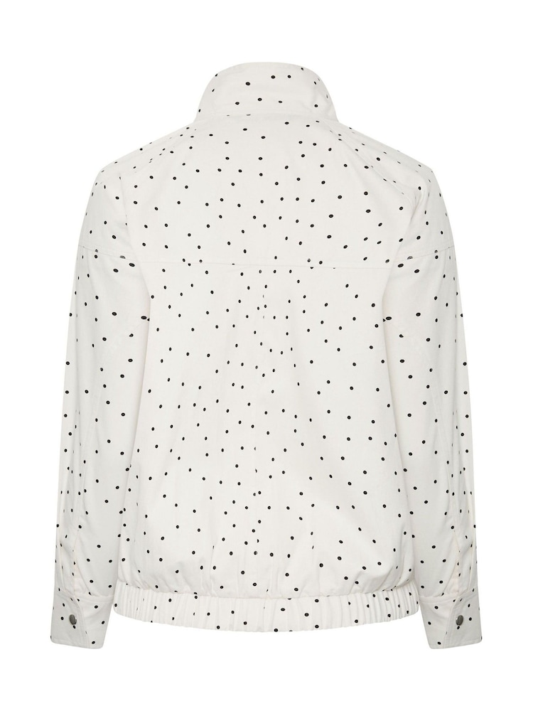 Yours Curve White Funnel Neck Twill Bomber Jacket - Image 7 of 7 Yours Curve White Funnel Neck Twill Bomber Jacket - Image 7 of 7