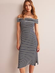 Boden Blue Off Shoulder Midi Dress - Image 1 of 3