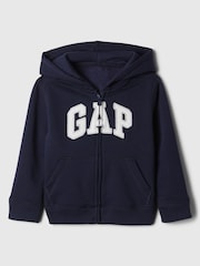 Gap Navy Blue Logo Zip Up Hoodie (Newborn-5yrs) - Image 1 of 3