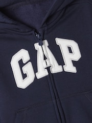 Gap Navy Blue Logo Zip Up Hoodie (Newborn-5yrs) - Image 3 of 3