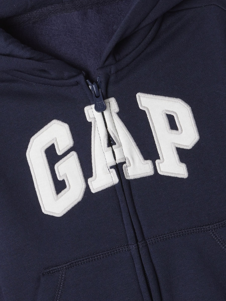 Gap Navy Blue Logo Zip Up Hoodie (Newborn-5yrs) - Image 3 of 3