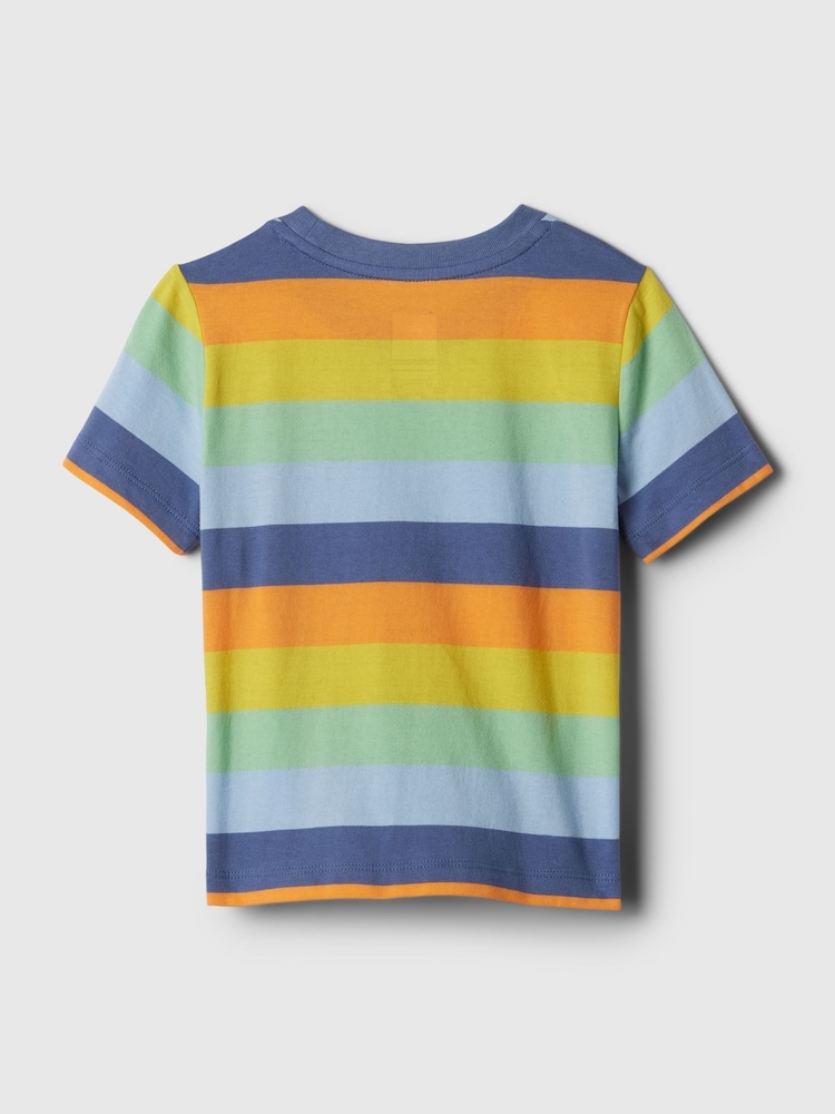 Gap Blue Stripe Brannan Bear Stripe Short Sleeve Crew Neck T-Shirt (Newborn-5yrs) - Image 2 of 2