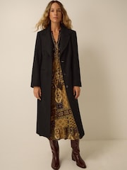 Monsoon Black Celia Wool Blend Coat - Image 1 of 5