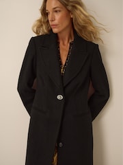 Monsoon Black Celia Wool Blend Coat - Image 4 of 5