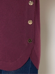 Long Tall Sally Red Longline Button Knitted Jumper - Image 4 of 4