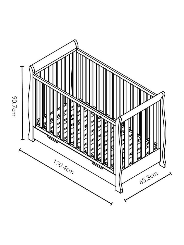 Obaby White Stamford Classic Small Cot Bed - Image 8 of 8