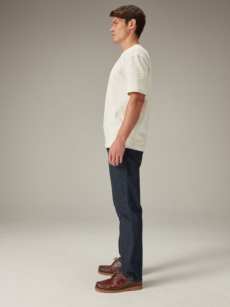 Dark Blue Straight Fit Straight Fit Essential Stretch Jeans - Image 3 of 8