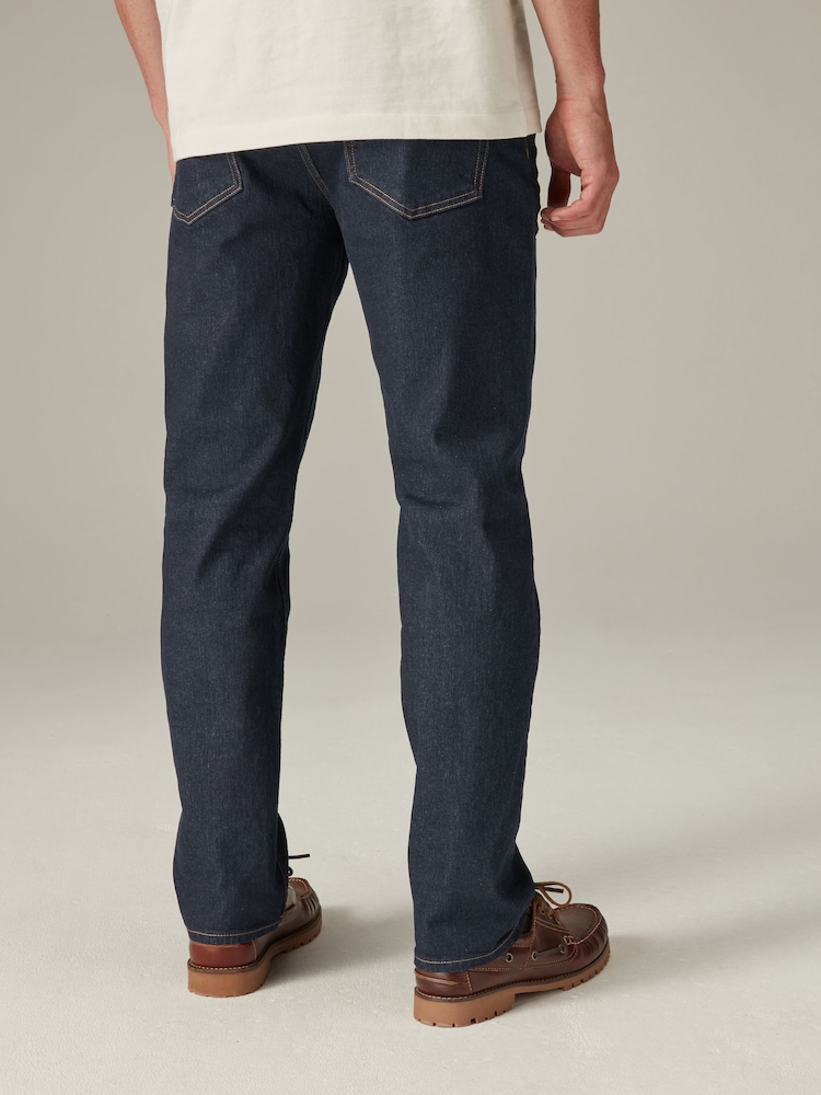 Dark Blue Straight Fit Straight Fit Essential Stretch Jeans - Image 4 of 8