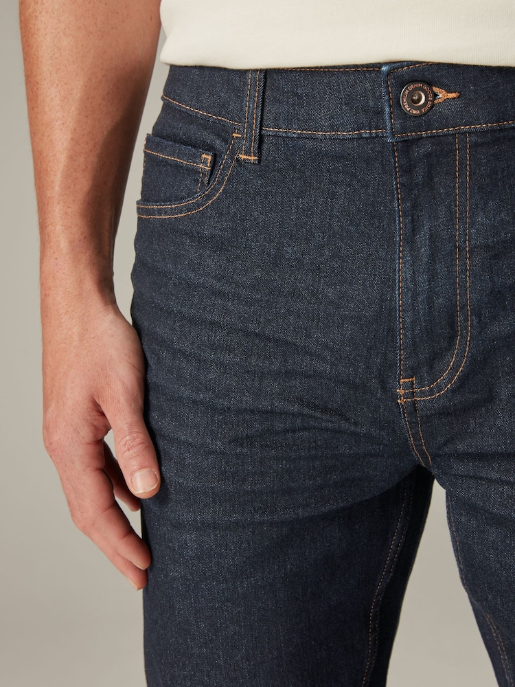 Dark Blue Straight Fit Straight Fit Essential Stretch Jeans - Image 6 of 8