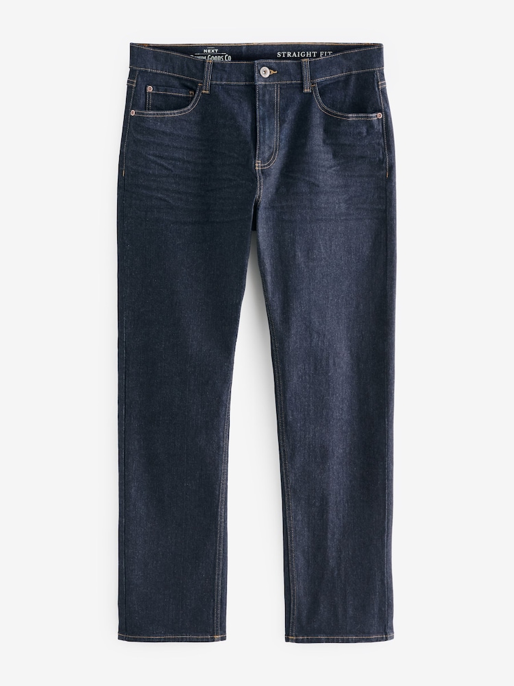Dark Blue Straight Fit Straight Fit Essential Stretch Jeans - Image 7 of 8