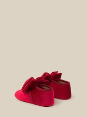 Monsoon Red Baby Bow Velvet Booties & Headband Set - Image 3 of 3