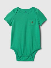 Gap Green Brannan Bear Pocket Bodysuit (Newborn-24mths) - Image 1 of 2
