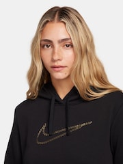 Nike Black Metallic Swoosh Premium Loose Fit Hoodie - Image 4 of 7