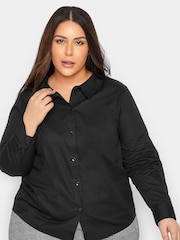 PixieGirl Petite Black Fitted 100% Cotton Shirt - Image 1 of 4