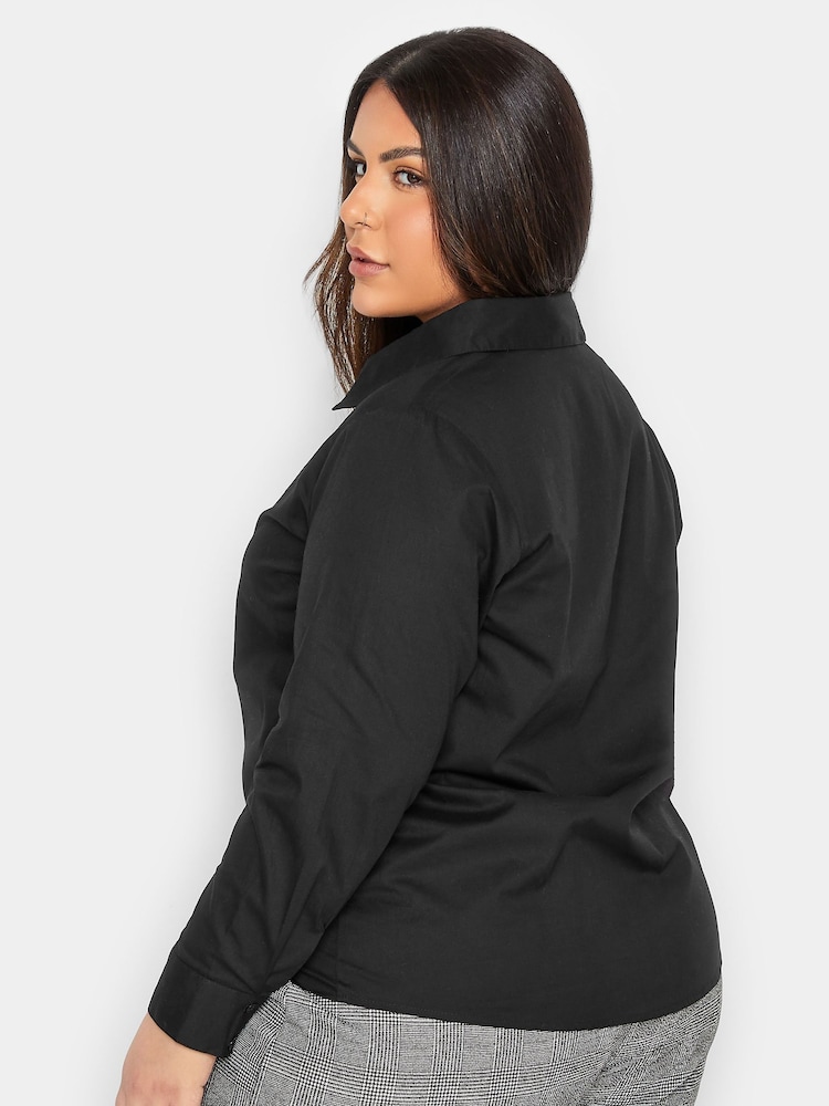 PixieGirl Petite Black Fitted 100% Cotton Shirt - Image 2 of 4