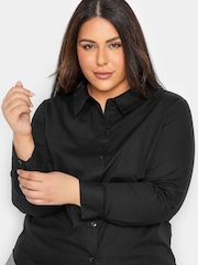 PixieGirl Petite Black Fitted 100% Cotton Shirt - Image 4 of 4