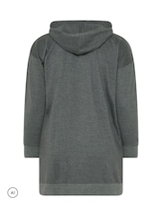 Grey - Yours Curve Longline Zip Through Dukserica sa kapuljačom - Slika 7 od 7