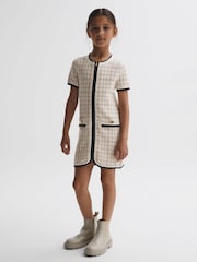 Reiss Pink Mila 4-9 yrs Twill Short Sleeve Dress - Image 3 of 6