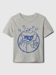 Gap Grey Sesame Street Cookie Monster Graphic Short Sleeve  Baby T-Shirt (Newborn-5yrs) - Image 1 of 1