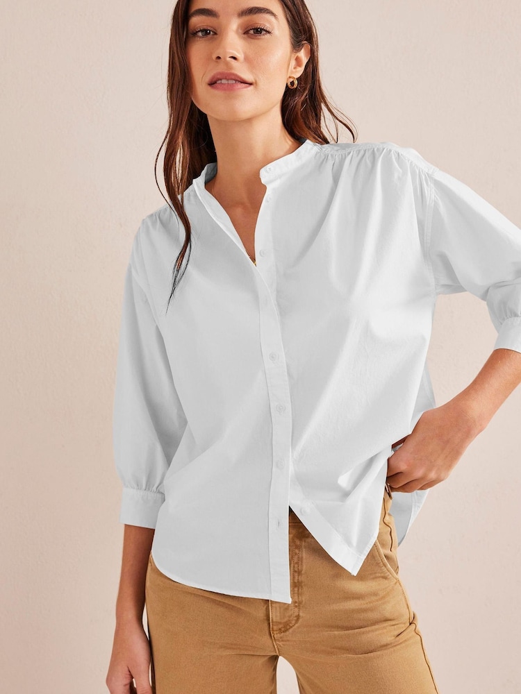 Boden White Relaxed Poplin Shirt - Image 1 of 6